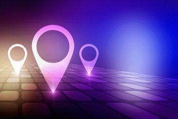 Poster - 2d rendering Red map pointer