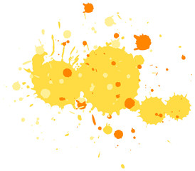 Canvas Print - Watercolor splash in yellow on white background