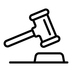 Poster - Loan gavel icon. Outline loan gavel vector icon for web design isolated on white background