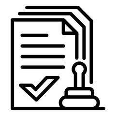 Poster - Approved control papers icon. Outline approved control papers vector icon for web design isolated on white background