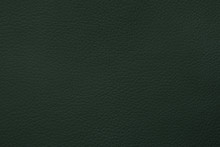 Texture Of Dark Green Leather As Background, Closeup