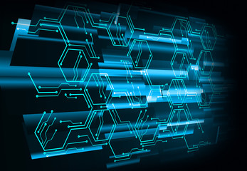 blue cyber circuit future technology concept background