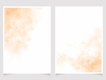 Orange Sand Beach Watercolor Wash Splash 5x7 Invitation Card Background Template Collection