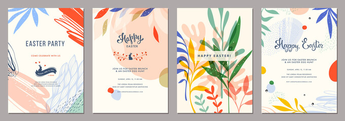 Wall Mural - Trendy abstract Easter templates. Good for poster, card, invitation, flyer, cover, banner, placard, brochure and other graphic design. 