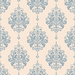 Wall Mural - Damask seamless pattern in vintage style, wallpaper texture