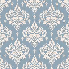 Wall Mural - Damask seamless pattern, wallpaper texture