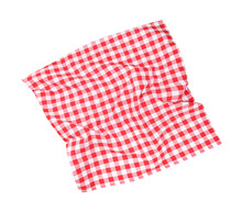 Red Checked Picnic Cloth Top View,kitchen Towel.