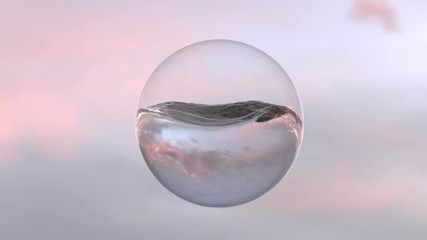 Wall Mural - sea wave in a glass sphere