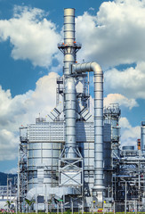 Oil Industry Refinery factory , Petroleum, petrochemical plant  with cloudy sky.