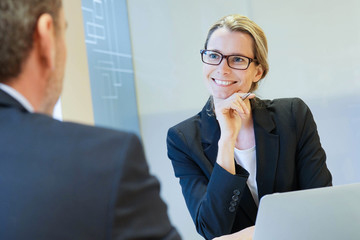 Wall Mural - Executive man having an interview for job position