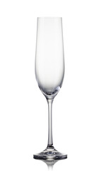 Wall Mural - Empty luxury champagne glass isolated on a white background