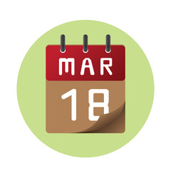 March 18, icon illustration isolated sign symbol, Appointment date, Sale promotion.