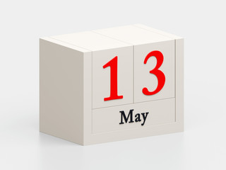 Wall Mural - may 13 white cube calendar 3d render