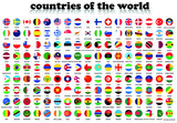 Fototapeta Miasta - World flags in a circle. Round icon for social networks. Ideal for bloggers. Vector
