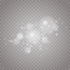 Wall Mural - The dust sparks and golden stars shine with special light. Vector sparkles on a transparent background. Christmas light effect. Sparkling magical dust particles.