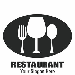 Wine glass logo, Food and drink simple flat