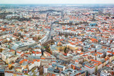 Fototapeta Miasto - Aerial view of central Berlin from the top of TY tower