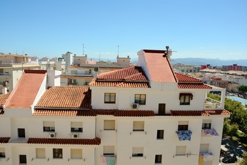 the roof of houses, flats and apartments