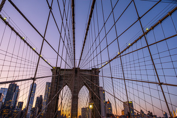 Wall Mural - brooklyn bridge at night 