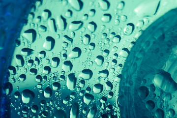 Aufkleber - Close up beautiful colored water drops on a cd disk background.