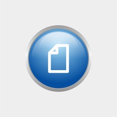 Poster - simple file glossy icon with Blue color design, circle glossy button template vector for website, advertising, print 