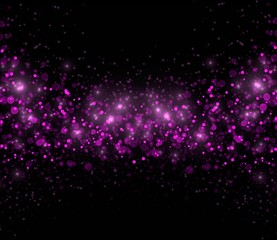 Canvas Print - Abstract violet sparkles on black background