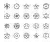 set of flower icons, floral, spring
