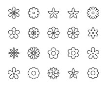 Set Of Flower Icons, Floral, Spring