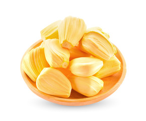 Jackfruit in a bowl on a white background