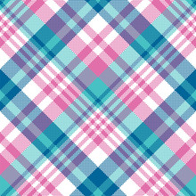 Baby Blue Pink Pastel Color Plaid Seamless Pattern. Vector Illustration.