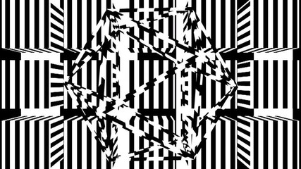 Aufkleber - Black and white stripes. Computer generated abstract background, 3D rendering backdrop