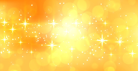 Poster - abstract sparkling yellow banner with text space