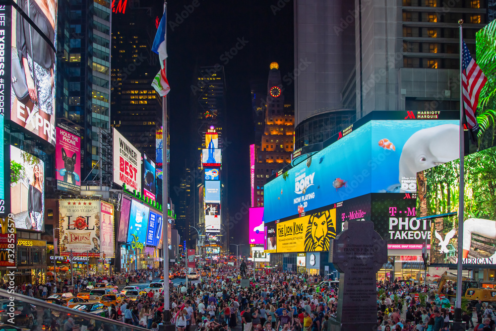 Times Square at night in New York City Stock Photo | Adobe Stock