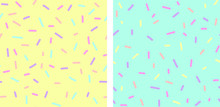 Confetti Sprinkles Seamless Pattern Set Of 2 Pastel Color