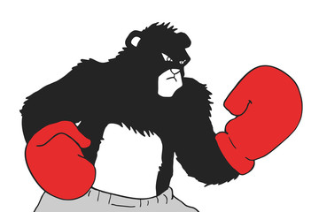 Sticker - Design of big bear boxing