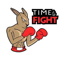 Wall Mural - Design of kangaroo boxing draw