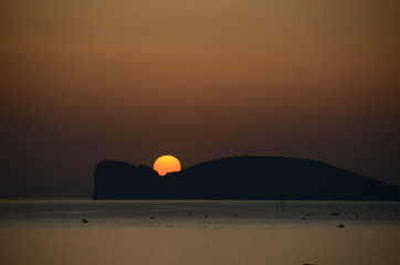 Wall Mural - sunset at capo caccia, alghero, sardinia, italy