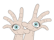Design Of Hands With Eyes
