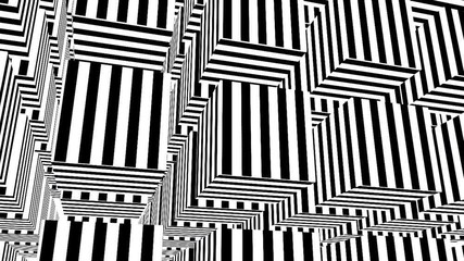 Aufkleber - Black and white stripes. Computer generated abstract background, 3D rendering backdrop