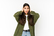 © Asier - Young indian woman isolated on purple background screaming, very excited, passionate, satisfied with something.