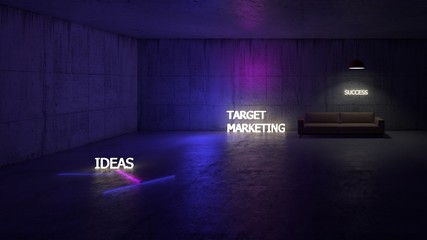 Fototapete - Concept of success Business goals, target market, creativity The color of light and life Successful in business The view of a good leader, positive abstract background. 3D rendering