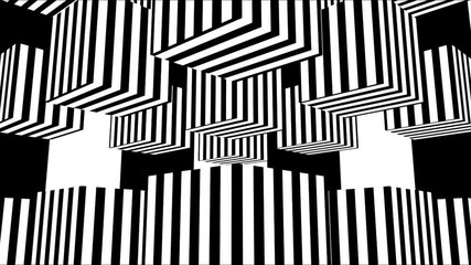Aufkleber - Black and white stripes. Computer generated abstract background, 3D rendering backdrop