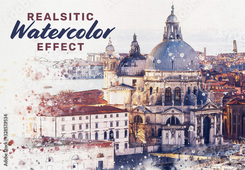 Download Realistic Watercolor Paint Effect Mockup Stock Template Adobe Stock