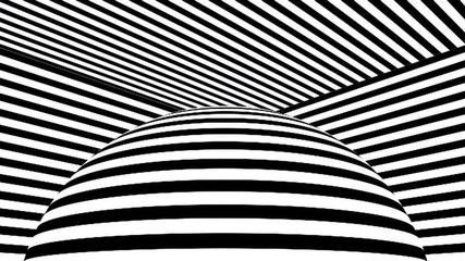 Aufkleber - Black and white stripes. Computer generated abstract background, 3D rendering backdrop