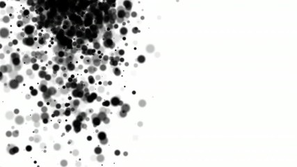 Poster - 3D rendering black blurry spots create bokeh on white. Computer generated abstract backdrop
