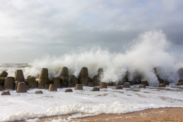 Wall Mural - Sturmflut auf Sylt