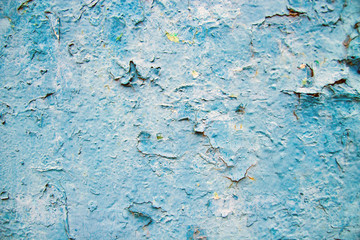 Blue old shabby wall background