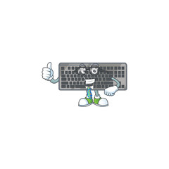 Sticker - Black keyboard cartoon successful Businessman wearing glasses