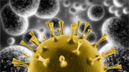 Poster - Illustrations of virus cells or bacteria molecule