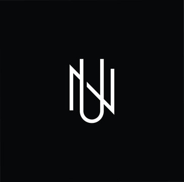 Initial based modern and minimal Logo. UN NU letter trendy fonts monogram icon symbol. Universal professional elegant luxury alphabet vector design